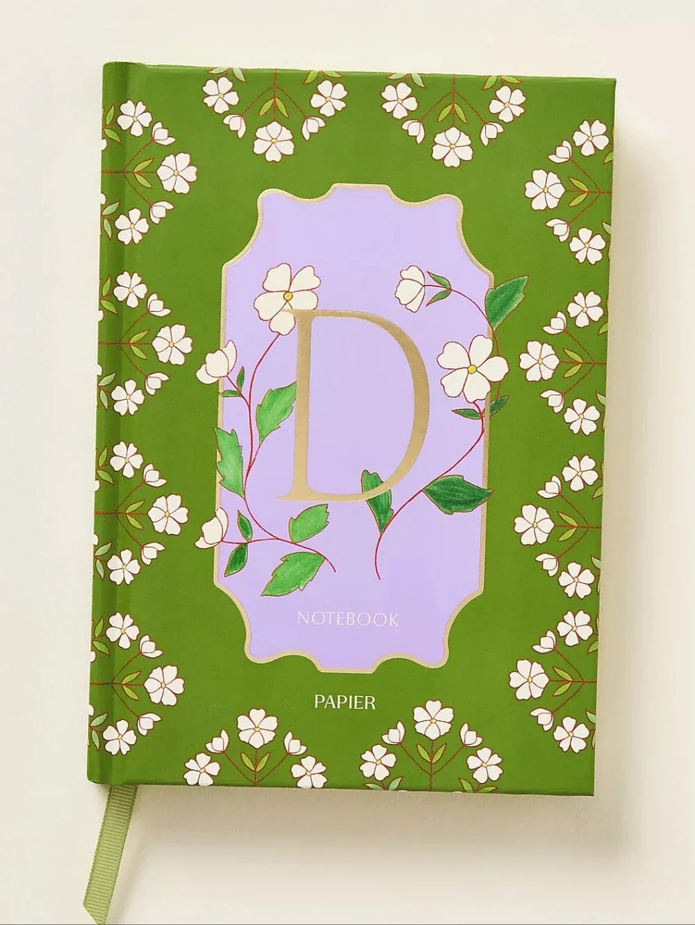 Anthropologie x Papier Floral Monogram Lined Notebook Monogram D